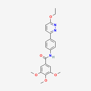 molecular formula C22H23N3O5 B2698307 N-[4-(6-ethoxypyridazin-3-yl)phenyl]-3,4,5-trimethoxybenzamide CAS No. 941895-96-1
