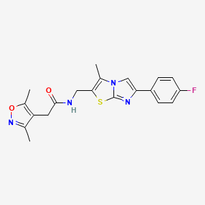 2-(3,5-dimethylisoxazol-4-yl)-N-((6-(4-fluorophenyl)-3-methylimidazo[2,1-b]thiazol-2-yl)methyl)acetamide