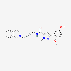 N-(4-(3,4-dihydroisoquinolin-2(1H)-yl)but-2-yn-1-yl)-3-(2,5-dimethoxyphenyl)-1-methyl-1H-pyrazole-5-carboxamide