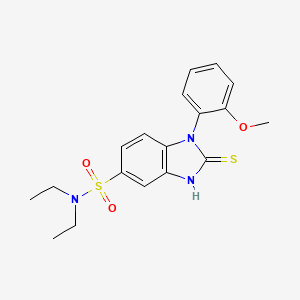N,N-diethyl-1-(2-methoxyphenyl)-2-sulfanyl-1H-1,3-benzodiazole-5-sulfonamide