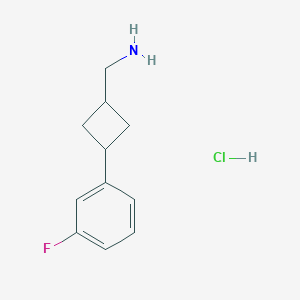 [3-(3-Fluorophenyl)cyclobutyl]methanamine;hydrochloride