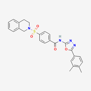 4-((3,4-dihydroisoquinolin-2(1H)-yl)sulfonyl)-N-(5-(3,4-dimethylphenyl)-1,3,4-oxadiazol-2-yl)benzamide