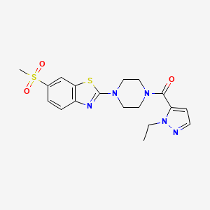 (1-ethyl-1H-pyrazol-5-yl)(4-(6-(methylsulfonyl)benzo[d]thiazol-2-yl)piperazin-1-yl)methanone