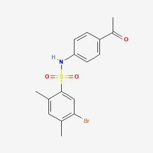N-(4-acetylphenyl)-5-bromo-2,4-dimethylbenzene-1-sulfonamide