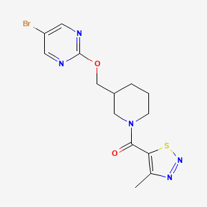 [3-[(5-Bromopyrimidin-2-yl)oxymethyl]piperidin-1-yl]-(4-methylthiadiazol-5-yl)methanone