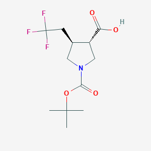(3S,4S)-1-[(2-Methylpropan-2-yl)oxycarbonyl]-4-(2,2,2-trifluoroethyl)pyrrolidine-3-carboxylic acid
