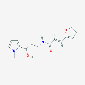 molecular formula C15H18N2O3 B2698370 (2E)-3-(furan-2-yl)-N-[3-hydroxy-3-(1-methyl-1H-pyrrol-2-yl)propyl]prop-2-enamide CAS No. 2035003-47-3