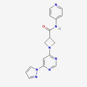 1-(6-(1H-pyrazol-1-yl)pyrimidin-4-yl)-N-(pyridin-4-yl)azetidine-3-carboxamide