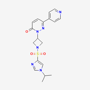 molecular formula C18H20N6O3S B2698378 2-(1-{[1-(propan-2-yl)-1H-imidazol-4-yl]sulfonyl}azetidin-3-yl)-6-(pyridin-4-yl)-2,3-dihydropyridazin-3-one CAS No. 2380186-16-1