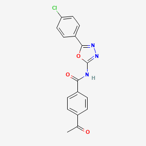 4-acetyl-N-[5-(4-chlorophenyl)-1,3,4-oxadiazol-2-yl]benzamide