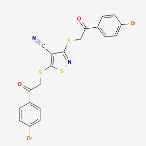 3,5-Bis((2-(4-bromophenyl)-2-oxoethyl)thio)-4-isothiazolecarbonitrile
