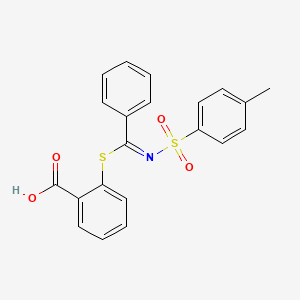 (E)-2-((phenyl(tosylimino)methyl)thio)benzoic acid