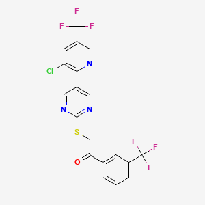 2-((5-(3-Chloro-5-(trifluoromethyl)-2-pyridinyl)-2-pyrimidinyl)sulfanyl)-1-(3-(trifluoromethyl)phenyl)-1-ethanone