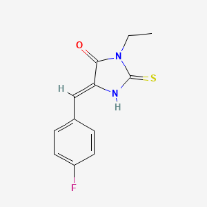 molecular formula C12H11FN2OS B2698414 (Z)-3-ethyl-5-(4-fluorobenzylidene)-2-thioxoimidazolidin-4-one CAS No. 678544-06-4
