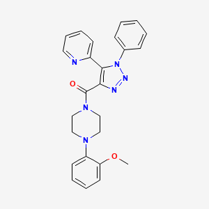 molecular formula C25H24N6O2 B2698421 (4-(2-methoxyphenyl)piperazin-1-yl)(1-phenyl-5-(pyridin-2-yl)-1H-1,2,3-triazol-4-yl)methanone CAS No. 1396759-80-0