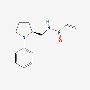 molecular formula C14H18N2O B2698425 N-[[(2S)-1-Phenylpyrrolidin-2-yl]methyl]prop-2-enamide CAS No. 2361608-32-2