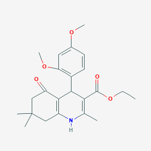 molecular formula C23H29NO5 B2698427 Ethyl 4-(2,4-dimethoxyphenyl)-2,7,7-trimethyl-5-oxo-1,4,5,6,7,8-hexahydroquinoline-3-carboxylate CAS No. 292853-34-0