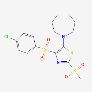 5-(Azepan-1-yl)-4-((4-chlorophenyl)sulfonyl)-2-(methylsulfonyl)thiazole