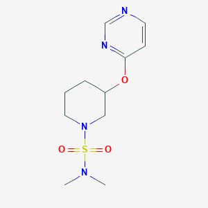molecular formula C11H18N4O3S B2698436 N,N-dimethyl-3-(pyrimidin-4-yloxy)piperidine-1-sulfonamide CAS No. 2034616-89-0