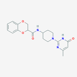 molecular formula C19H22N4O4 B2698441 N-(1-(4-methyl-6-oxo-1,6-dihydropyrimidin-2-yl)piperidin-4-yl)-2,3-dihydrobenzo[b][1,4]dioxine-2-carboxamide CAS No. 1903168-47-7