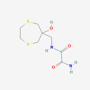 molecular formula C8H14N2O3S2 B2698450 N'-[(6-hydroxy-1,4-dithiepan-6-yl)methyl]ethanediamide CAS No. 2415569-02-5