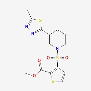 Methyl 3-((3-(5-methyl-1,3,4-thiadiazol-2-yl)piperidin-1-yl)sulfonyl)thiophene-2-carboxylate