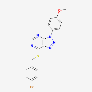molecular formula C18H14BrN5OS B2698454 7-((4-bromobenzyl)thio)-3-(4-methoxyphenyl)-3H-[1,2,3]triazolo[4,5-d]pyrimidine CAS No. 863500-76-9