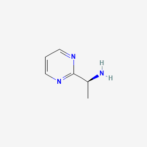 molecular formula C6H9N3 B2698457 (S)-1-(Pyrimidin-2-yl)ethanamine CAS No. 1268492-93-8
