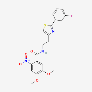 N-(2-(2-(3-fluorophenyl)thiazol-4-yl)ethyl)-4,5-dimethoxy-2-nitrobenzamide