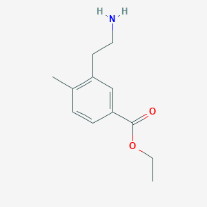 molecular formula C12H17NO2 B2698473 Ethyl 3-(2-aminoethyl)-4-methylbenzoate CAS No. 2248334-50-9