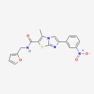 molecular formula C18H14N4O4S B2698478 N-(furan-2-ylmethyl)-3-methyl-6-(3-nitrophenyl)imidazo[2,1-b]thiazole-2-carboxamide CAS No. 852135-71-8