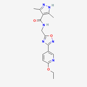 N-((3-(6-ethoxypyridin-3-yl)-1,2,4-oxadiazol-5-yl)methyl)-3,5-dimethyl-1H-pyrazole-4-carboxamide