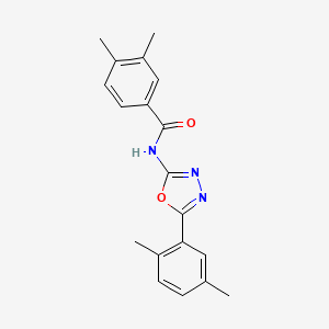 molecular formula C19H19N3O2 B2698497 N-[5-(2,5-二甲基苯基)-1,3,4-噁二唑-2-基]-3,4-二甲基苯甲酰胺 CAS No. 891119-71-4