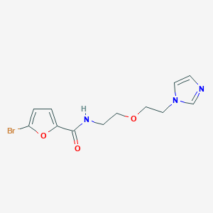 molecular formula C12H14BrN3O3 B2698515 N-(2-(2-(1H-咪唑-1-基)乙氧基)乙基)-5-溴呋喃-2-甲酸酰胺 CAS No. 2034390-91-3