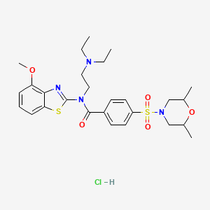 molecular formula C27H37ClN4O5S2 B2698516 N-(2-(diethylamino)ethyl)-4-((2,6-dimethylmorpholino)sulfonyl)-N-(4-methoxybenzo[d]thiazol-2-yl)benzamide hydrochloride CAS No. 1321881-44-0