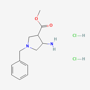 molecular formula C13H20Cl2N2O2 B2698528 Methyl 4-amino-1-benzylpyrrolidine-3-carboxylate dihydrochloride CAS No. 2172543-97-2