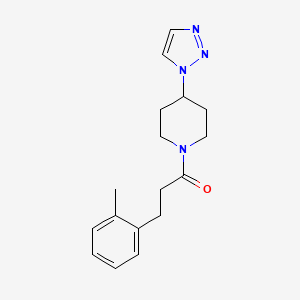 molecular formula C17H22N4O B2698530 1-(4-(1H-1,2,3-triazol-1-yl)piperidin-1-yl)-3-(o-tolyl)propan-1-one CAS No. 1795190-34-9