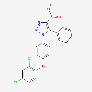 molecular formula C21H13Cl2N3O3 B2698532 1-[4-(2,4-Dichlorophenoxy)phenyl]-5-phenyl-[1,2,3]triazole-4-carboxylic acid CAS No. 832113-71-0