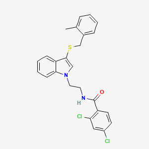 molecular formula C25H22Cl2N2OS B2698537 2,4-dichloro-N-[2-[3-[(2-methylphenyl)methylsulfanyl]indol-1-yl]ethyl]benzamide CAS No. 532975-73-8