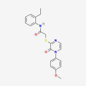 molecular formula C21H21N3O3S B2698550 N-(2-ethylphenyl)-2-{[4-(4-methoxyphenyl)-3-oxo-3,4-dihydropyrazin-2-yl]sulfanyl}acetamide CAS No. 895111-75-8