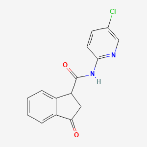 molecular formula C15H11ClN2O2 B2698566 N-(5-chloropyridin-2-yl)-3-oxo-2,3-dihydro-1H-indene-1-carboxamide CAS No. 1207004-84-9