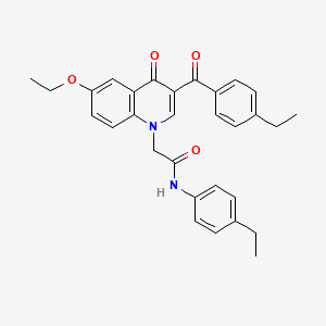 molecular formula C30H30N2O4 B2698573 2-[6-ethoxy-3-(4-ethylbenzoyl)-4-oxo-1,4-dihydroquinolin-1-yl]-N-(4-ethylphenyl)acetamide CAS No. 898343-11-8