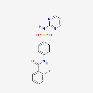 molecular formula C18H15IN4O3S B2698581 2-iodo-N-{4-[(4-methylpyrimidin-2-yl)sulfamoyl]phenyl}benzamide CAS No. 333443-04-2