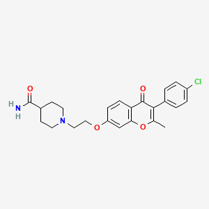 1-(2-((3-(4-chlorophenyl)-2-methyl-4-oxo-4H-chromen-7-yl)oxy)ethyl)piperidine-4-carboxamide