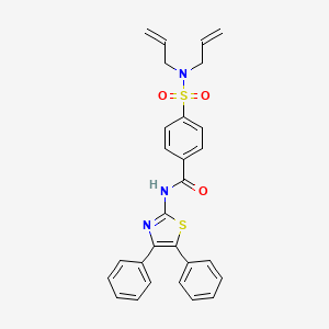 molecular formula C28H25N3O3S2 B2698586 4-(N,N-diallylsulfamoyl)-N-(4,5-diphenylthiazol-2-yl)benzamide CAS No. 476626-05-8