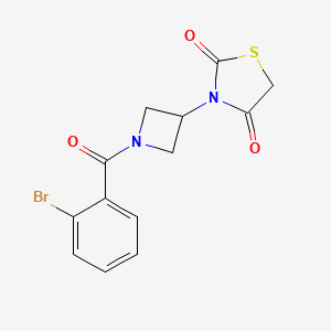 molecular formula C13H11BrN2O3S B2698587 3-[1-(2-bromobenzoyl)azetidin-3-yl]-1,3-thiazolidine-2,4-dione CAS No. 1795304-25-4