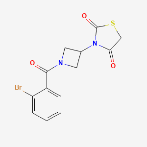 molecular formula C13H11BrN2O3S B2698587 3-(1-(2-Bromobenzoyl)azetidin-3-yl)thiazolidine-2,4-dione CAS No. 1795304-25-4