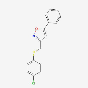 molecular formula C16H12ClNOS B2698588 4-Chlorophenyl (5-phenyl-3-isoxazolyl)methyl sulfide CAS No. 478067-78-6