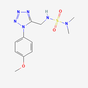 molecular formula C11H16N6O3S B2698593 5-[(Dimethylsulfamoylamino)methyl]-1-(4-methoxyphenyl)tetrazole CAS No. 920465-64-1