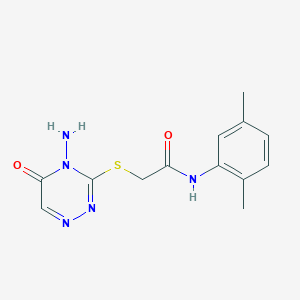 molecular formula C13H15N5O2S B2698597 2-((4-amino-5-oxo-4,5-dihydro-1,2,4-triazin-3-yl)thio)-N-(2,5-dimethylphenyl)acetamide CAS No. 869068-16-6
